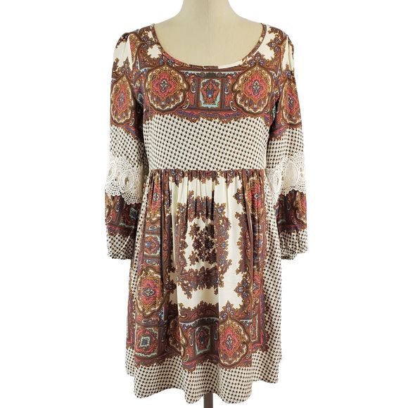 Umgee Lace Trim Peasant Top main image 1
